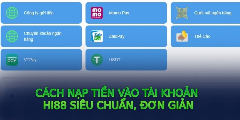 Nạp rút Hi88 qua hình thức thẻ cào an toàn và thần tốc